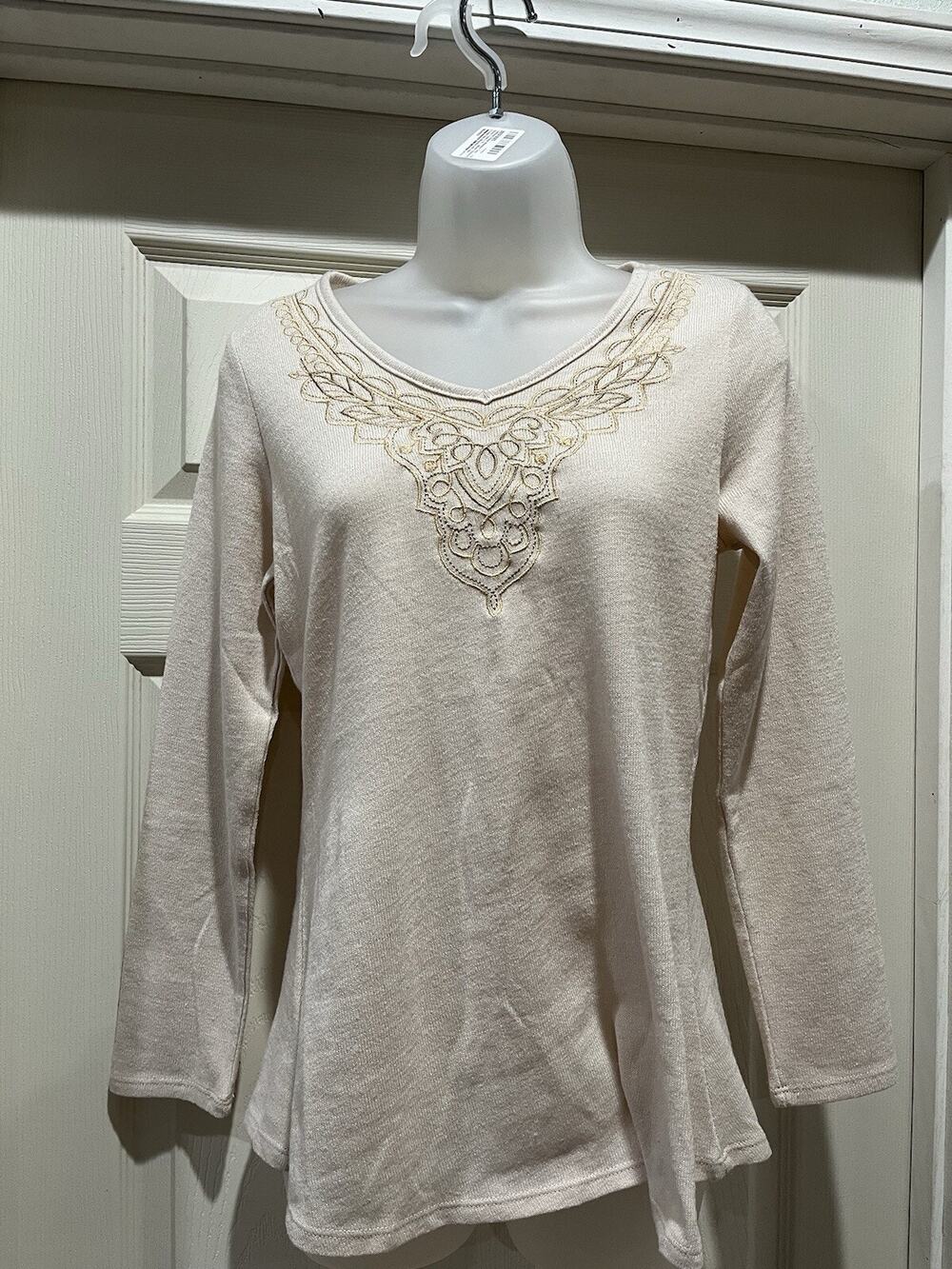 Karen Brooks Nude Long Sleeve Sweater Size Small